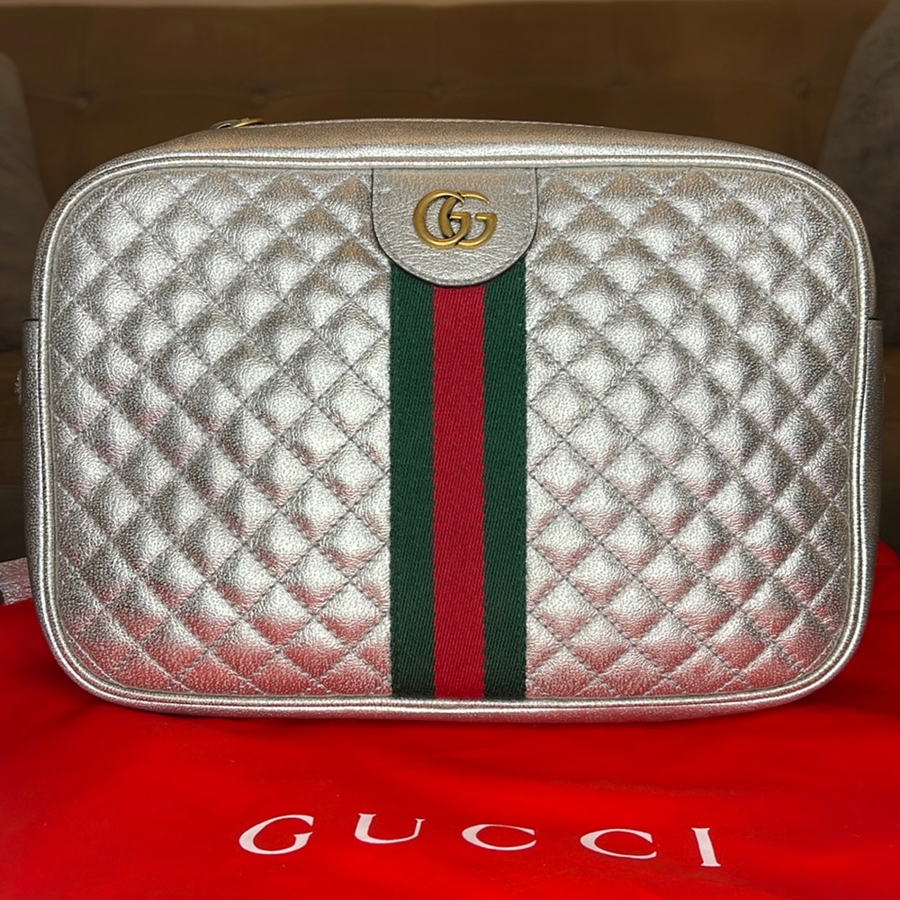 Brand New Small Gucci Trapuntata Web Crossbody Bag 541051